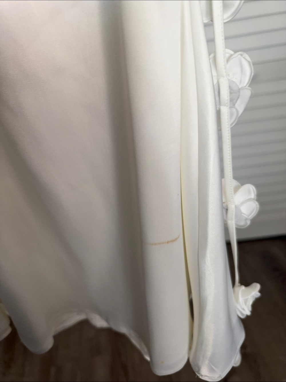 White Satin Slip Dress with Side Knot Detail - Picture 2 of 4
